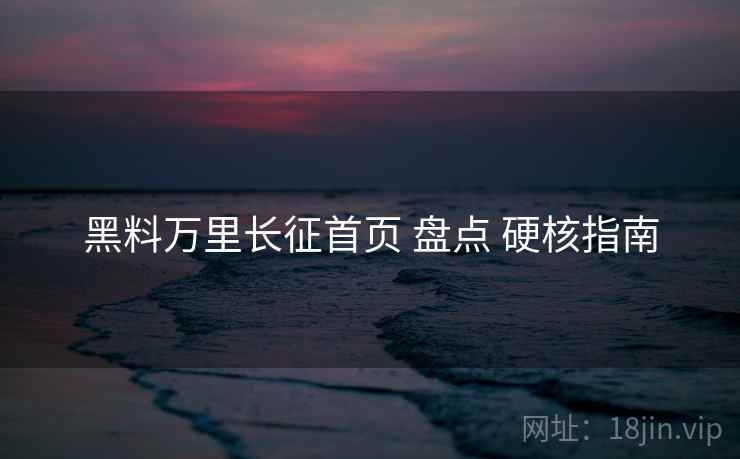 黑料万里长征首页 盘点 硬核指南