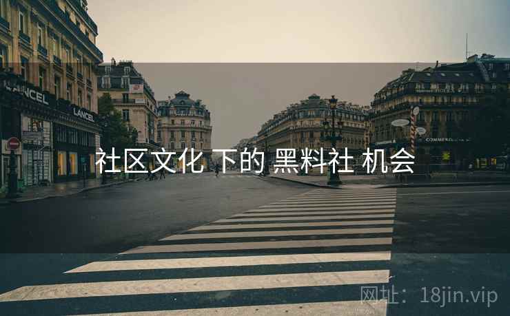 社区文化 下的 黑料社 机会