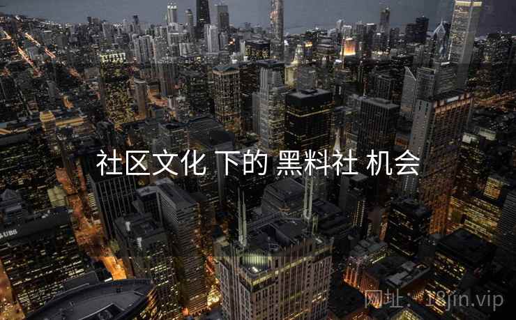 社区文化 下的 黑料社 机会