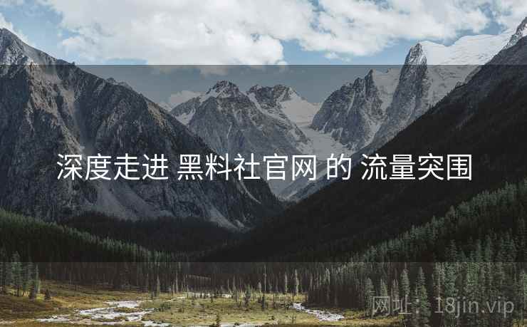 深度走进 黑料社官网 的 流量突围