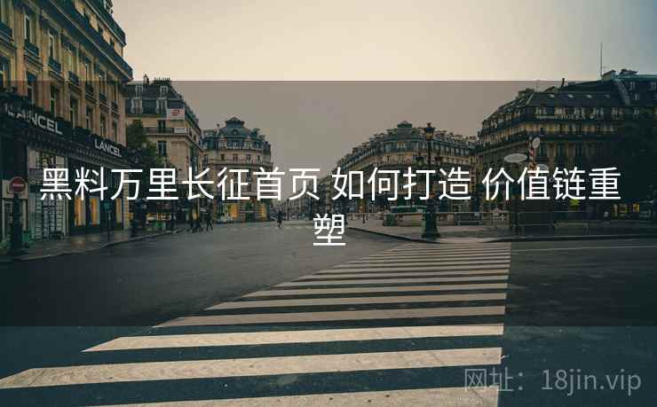 黑料万里长征首页 如何打造 价值链重塑